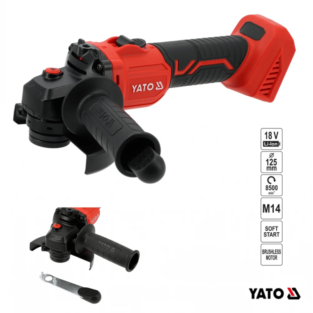 ΤΡΟΧΟΣ ΓΩΝΙΑΚΟΣ BL18V 125MM BODY YT-828253