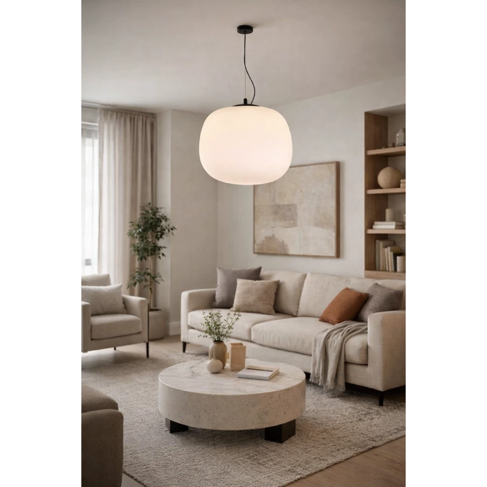 InLight Κρεμαστό Φωτιστικό Οροφής Λευκή Οπαλίνα 25cm – Ντουί E27 AURORA MILKY (4082-B)