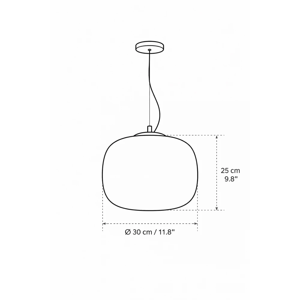 InLight Κρεμαστό Φωτιστικό Οροφής Λευκή Οπαλίνα 25cm – Ντουί E27 AURORA MILKY (4082-B)
