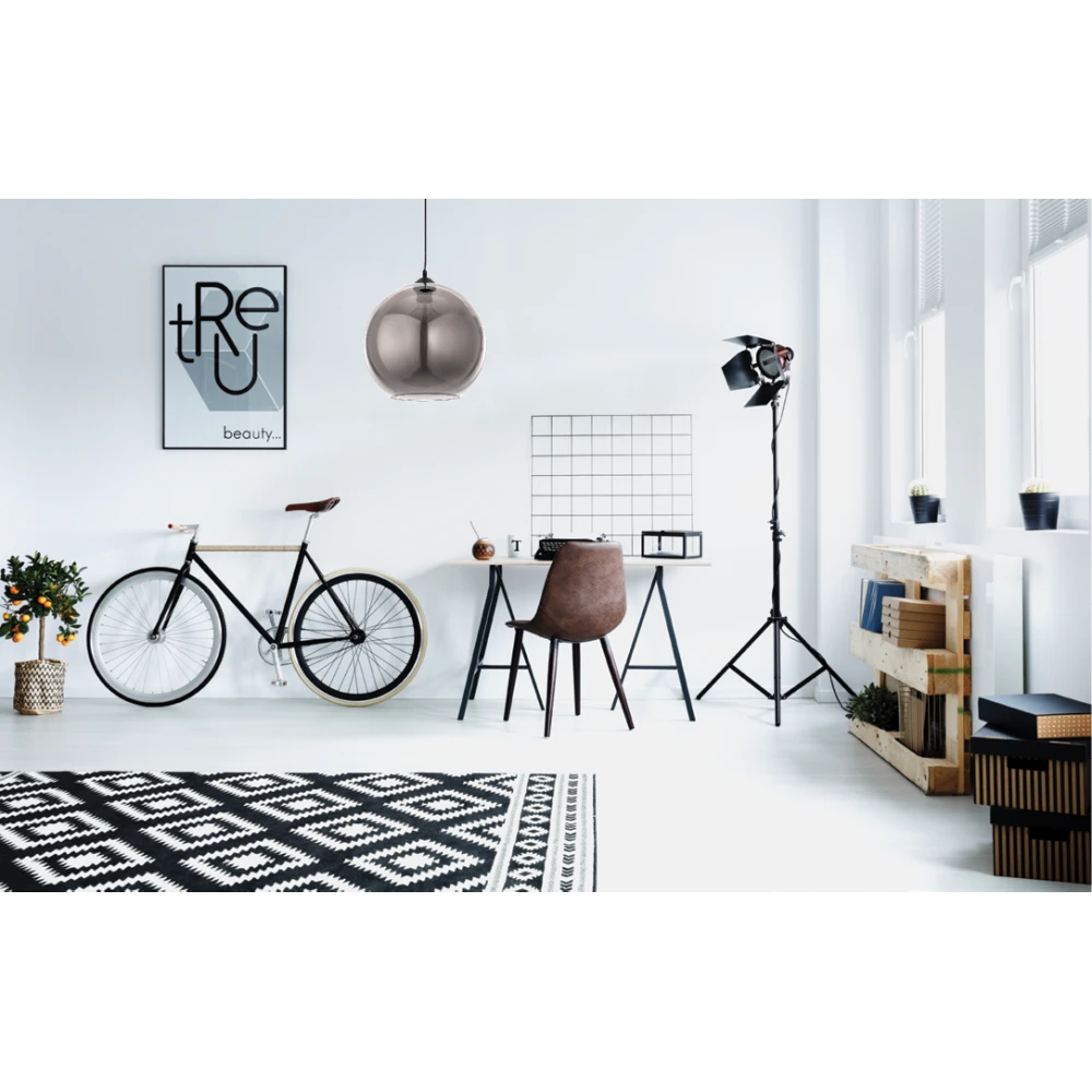 InLight Κρεμαστό φωτιστικό από φιμέ γυαλί 1XE27 D:30cm (4355-Α)