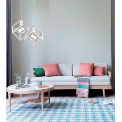 InLight Κρεμαστό φωτιστικό από λευκό μέταλλο 2XE27 D:20cm (4400-2-WH-ΡΟΖΕΤΑ)